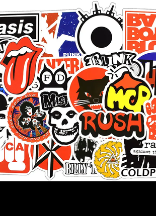 Набір вінілових наклейок, стікерів (наклейок) рок музика стикербо