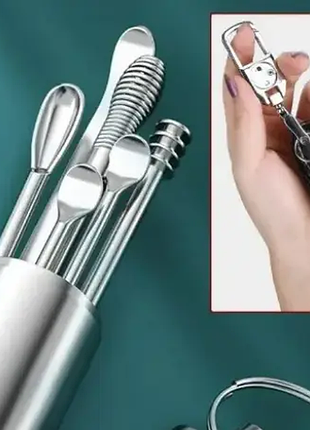 Набір інструментів для чищення вух від вушної сірки з футляром, 6