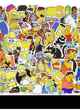 Набір вінілових наклейок, стікерів (наклейок) сімпсони\ simpsons
