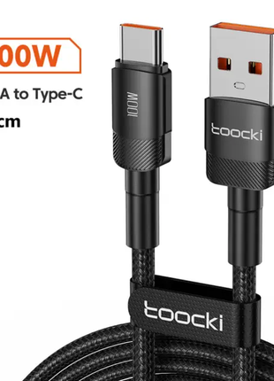 Кабель usb type-c 100w для быстрой зарядки pd qc 4.0 100см