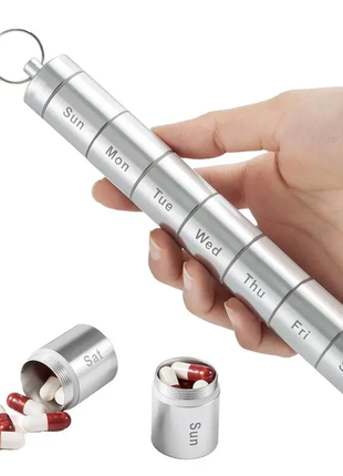 Органайзер водонепроникний металевий контейнер для таблеток