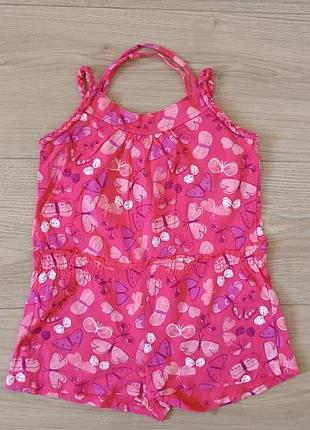 Летний сарафан для девочки vertbaudet /100%котон /комбинезон шортиками