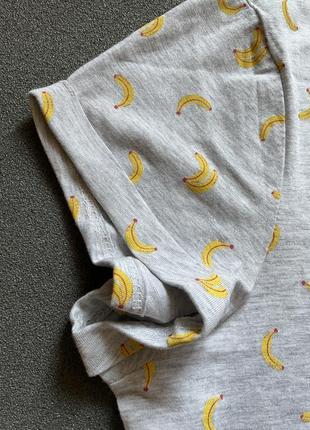 Бавовняна домашня сукня ночнушка з бананчиками3 фото