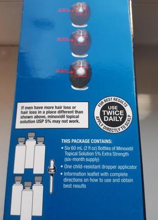 Упаковка - 6 флаконов kirkland minoxidil 5% киркланд миноксидил4 фото