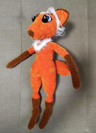 Велика лисиця лисичка іграшка в'язана подарунок1 фото