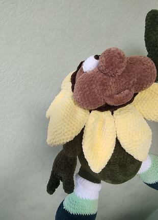 Игрушка вязаная кукла цветок подсолнух 5