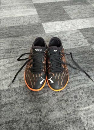 Детские футзалки puma future 6.4 black/orange 33р.3 фото