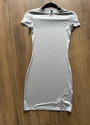 Серое платье серебристое по фигуре xs h&amp;m7 фото