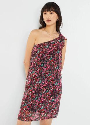 Цветочное платье на одно плечо kiabi, m1 фото