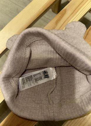 Шапочка h&amp;m 2-6m 62/68 шапочка в рубчик