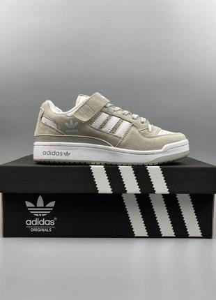 Жіночі кросівки adidas forum low grey white3 фото