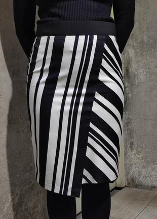 Спідниця смужка юбка карандаш в полоску асимметрия футляр миди посадка классика7 фото