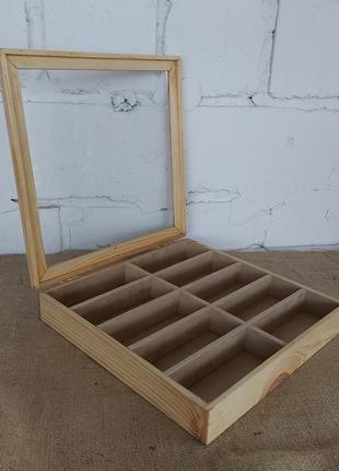 Органайзер для 10 очков бархат бежевый, тм wooden organizer5 фото