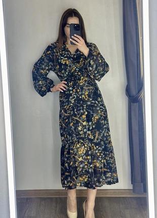 Шифонова сукня з яскравим візерунком2 фото