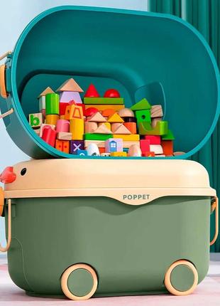 Багатофункціональна скринька для зберігання іграшок poppet каченя green розмір l6 фото