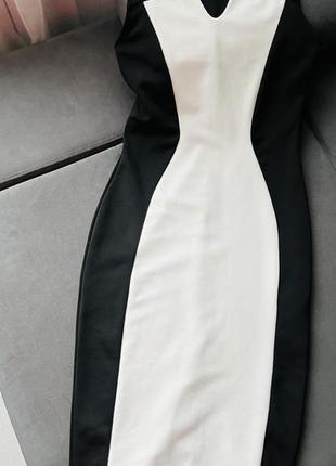 Платье платье миди по фигуре черно-белое ♥️2 фото