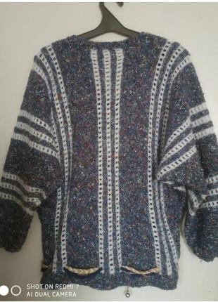 Укороченый хлопковый вязаный пуловер/свитер, с принтом в полоску, серого цвета, billabong10 фото