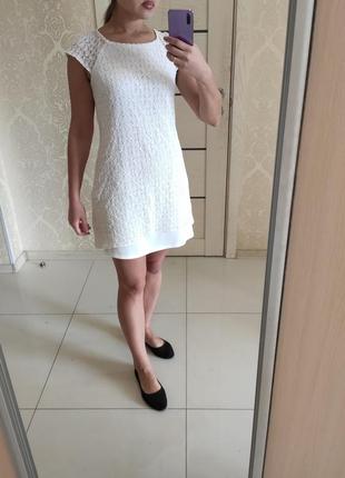 Белый сарафан/ платье с красивым кружевом4 фото