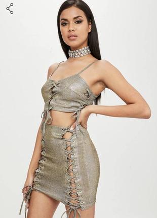 Блестящая глиттер юбка y2k dollskill missguided2 фото