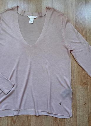 Пудровий светр h&m (50% віскоза), р. s