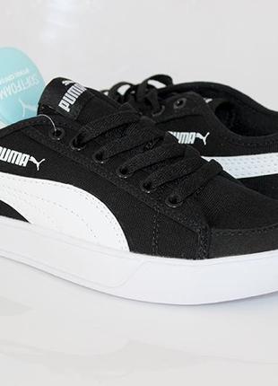 Кеди puma softfoam (чорний/білий колір)1 фото