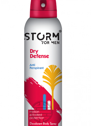 Мужской дезодорант-антиперспирант для тела storm dry defense, 150 мл1 фото