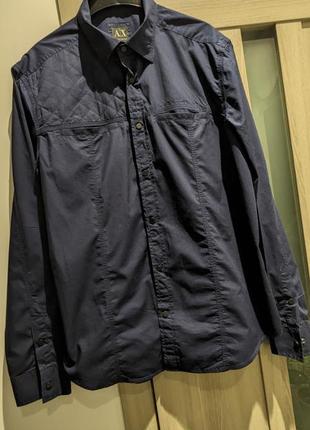 Сорочка темносиня armani bag exchange