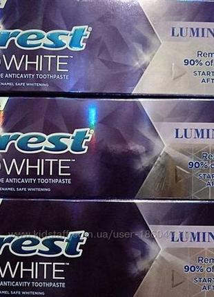 Интенсивное отбеливание зубов crest 3d luminous intense whitening mint 104g-usa3 фото