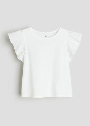 Блуза біла футболка для дівчинки блузка біла топ h&m (сша)2 фото