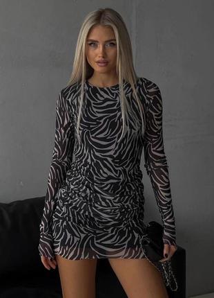 Платье женское обтягивающие леопард