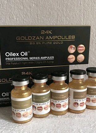 Goldzan 24k сироватка колаген з золотом oilex oil1 фото