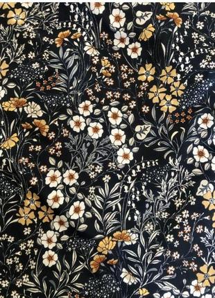 Брендовая блуза лонгслив с открытыми плечами h&m цветы этикетка8 фото