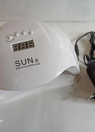 Led uv лід уф лампа sun x 54вт для нарощування нігтів, гель лак4 фото