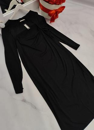Платье миди чорное батал5 фото