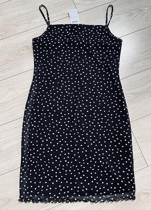 Сукня сітка горошок на бретелях літній сарафан плаття