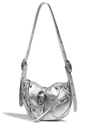 Срібна сумка в стилі jw pei tessa