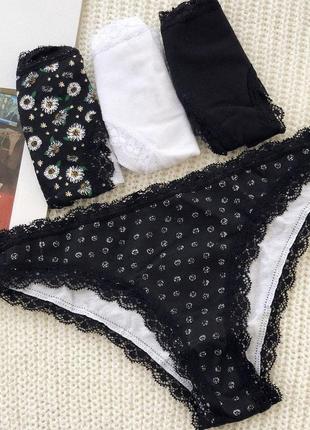 Хлопковые трусики / бразильоны / 4 штуки / набор