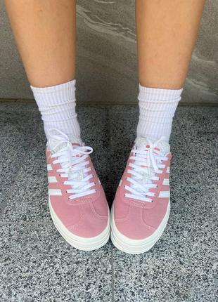 Кроссовки adidas gazelle platform pink8 фото