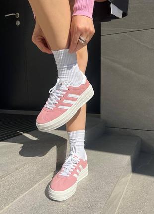 Кроссовки adidas gazelle platform pink9 фото