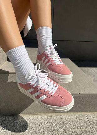 Кроссовки adidas gazelle platform pink10 фото