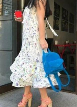 Брендовое красивое платье сарафан h&m принт цветы этикетка1 фото