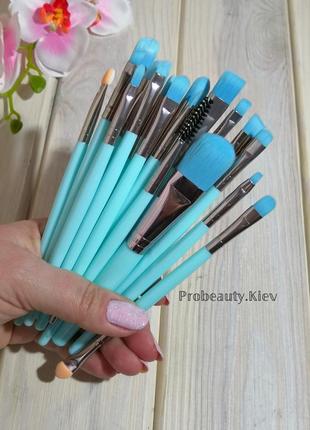 20 шт кисти кисти для макияжа neon blue probeauty2 фото