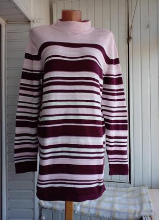 Коттоновый свитер под горло туника большого размера батал