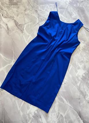 Классическое платье синего цвета3 фото