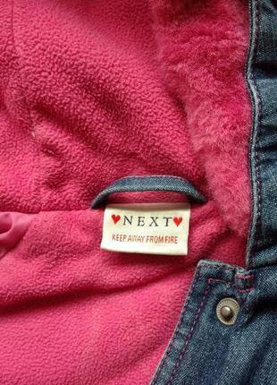 Фірмове джинсове пальто next для дівчинки розм. 104см4 фото