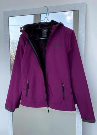 Ярко фиолетовая водоотталкивающая баклажановая куртка с капюшоном