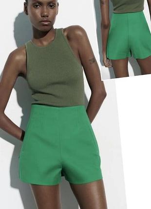 Шорти zara.зелені короткі шорти zara.