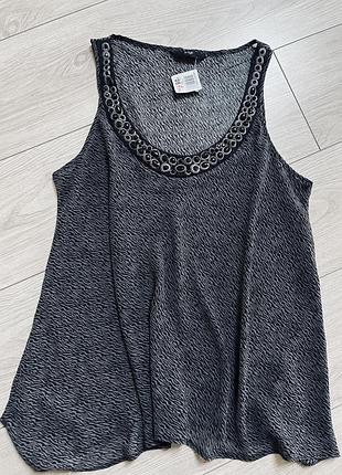 Топ шифоновий камінчики блуза подовжена вільного крою літня