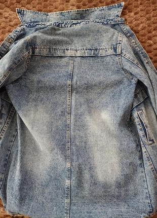 Женская джинсовка джинсовый кардиган длинный4 фото