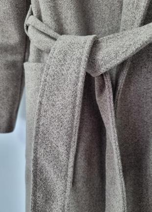 Пальто кашемір вовна мокко пряме міді7 фото